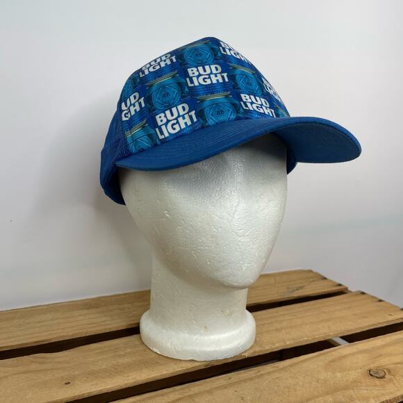 Bud Light blue trucker cap snap back one size fits most - Picture 3 of 8